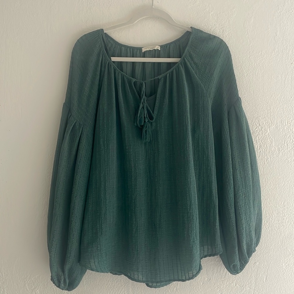 Lovestitch Brand Teal Women’s top with Bell Sleeves, Small